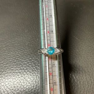 Blue and Clear CZ Ring
